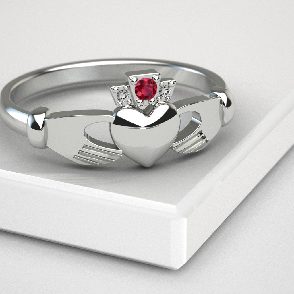 ruby claddagh ring