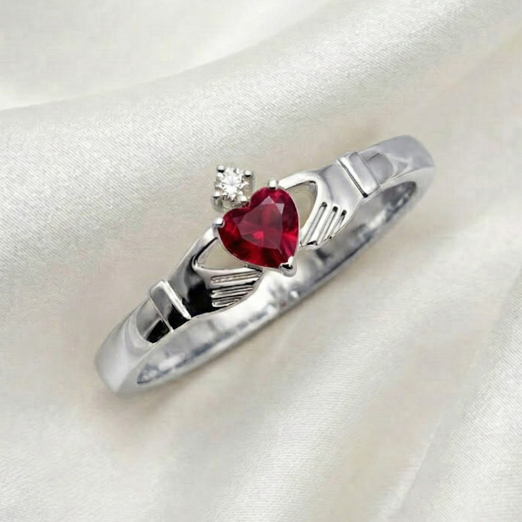 ruby claddagh ring