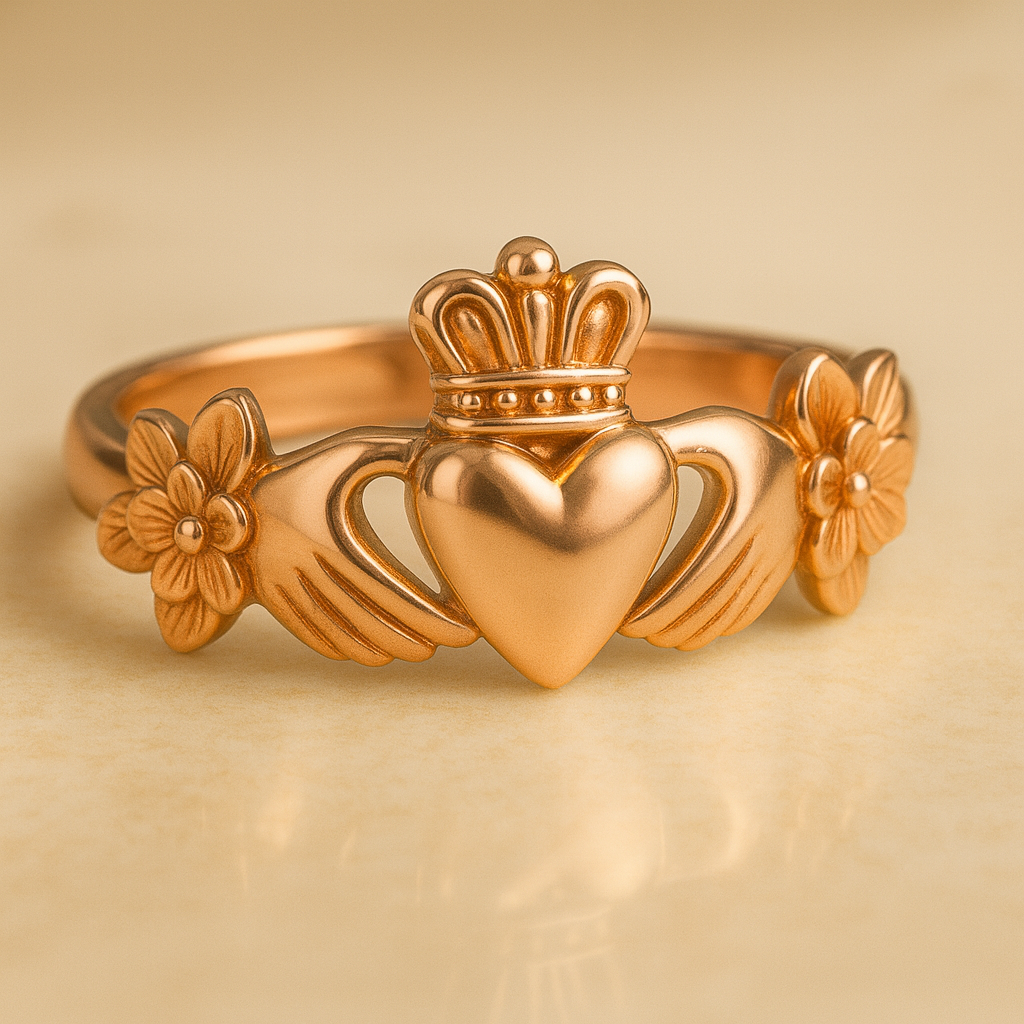 Eternal Bloom Claddagh Ring | 14K Gold | Handcrafted in Ireland