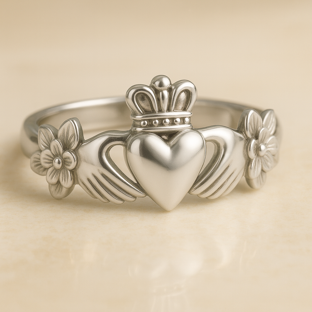 Eternal Bloom Claddagh Ring | 14K Gold | Handcrafted in Ireland