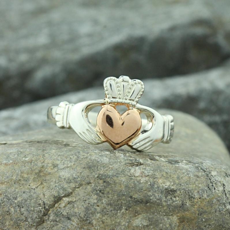 Claddagh ring, 14K rose gold Irish claddagh – Irish