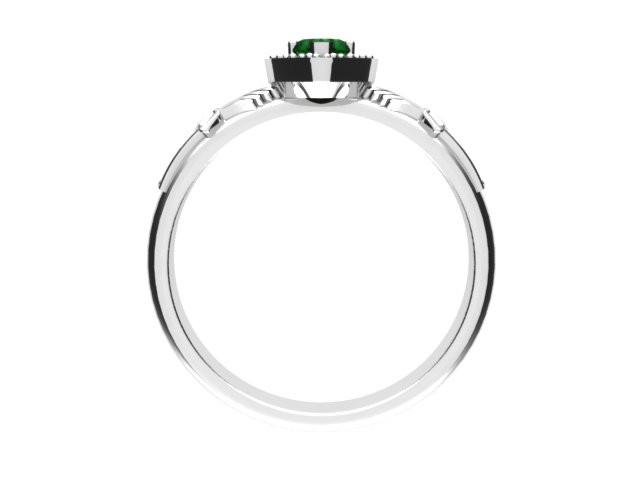 Jewelry - Ladies Claddagh Ring. Green Cubic Zirconia Gemstone Claddagh Ring, Contemporary Irish Celtic Claddagh Ring.