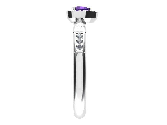 Jewelry - Ladies Claddagh Ring. Real Amethyst Gemstone Claddagh Ring, Contemporary Irish Celtic Claddagh Ring.