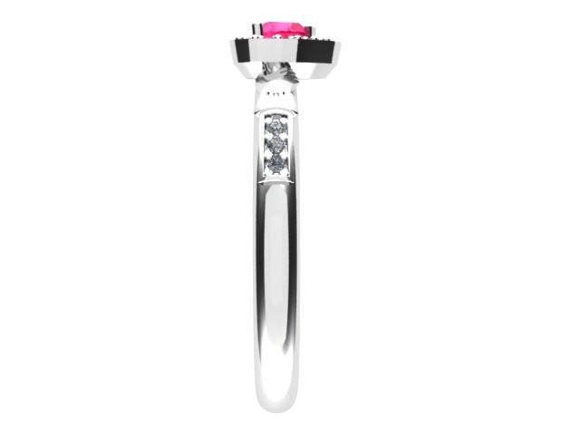 Jewelry - Ladies Pink Cubic Zirconia Gemstone Claddagh Ring, Contemporary Irish Celtic Claddagh Ring.