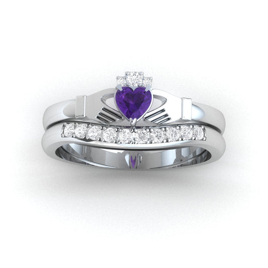 claddagh ring wedding set
