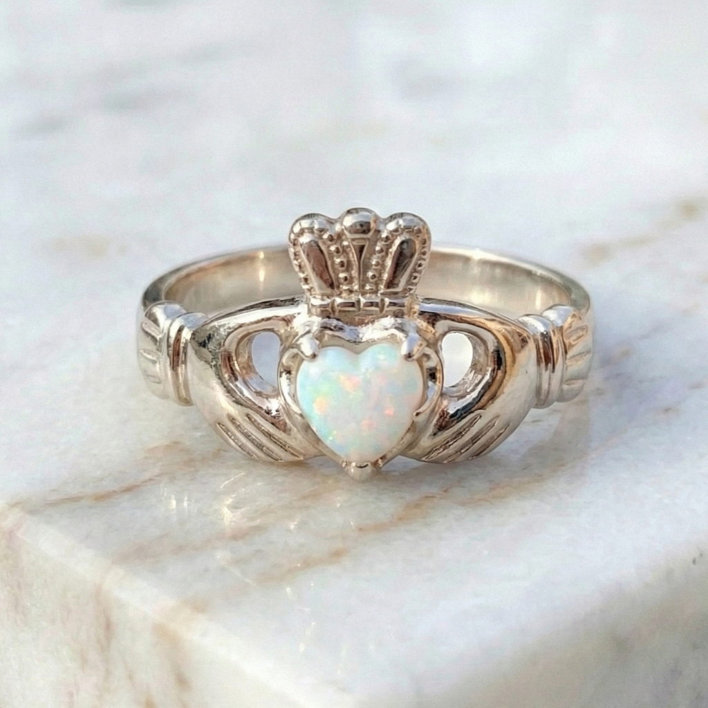 Opals and opal claddagh rings.
