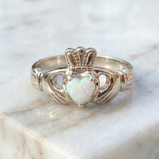Opals and opal claddagh rings.