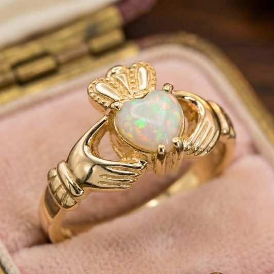 opal claddagh ring