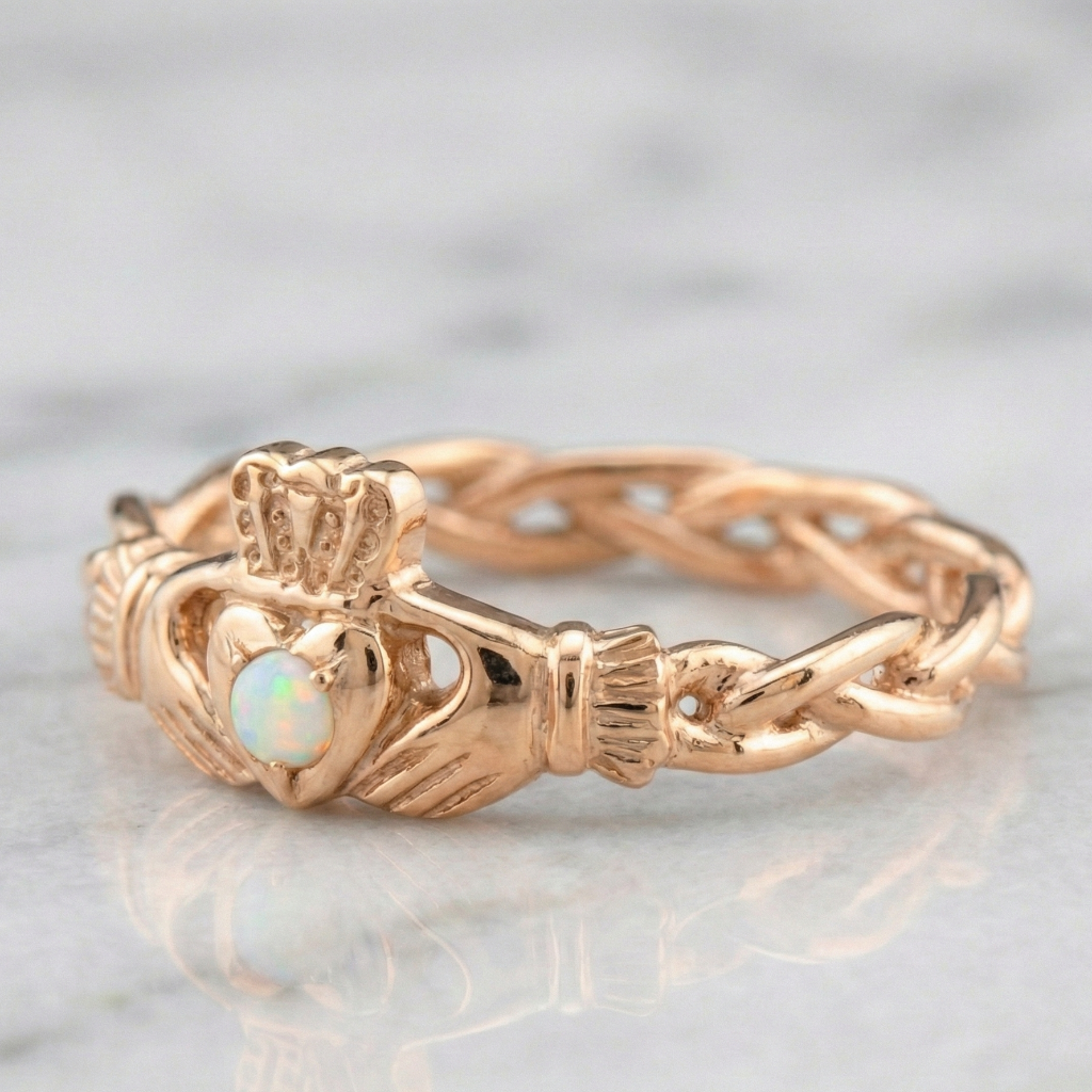 opal claddagh ring 