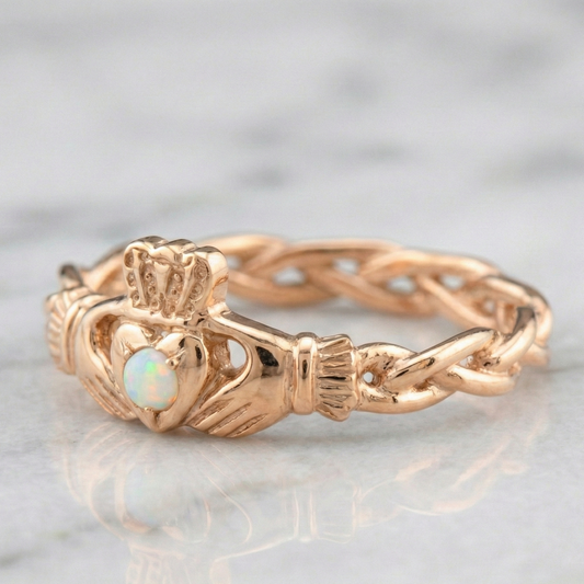 opal claddagh ring 