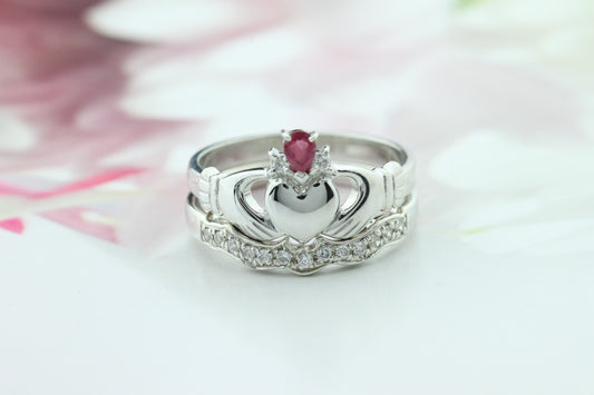 ruby claddagh ring