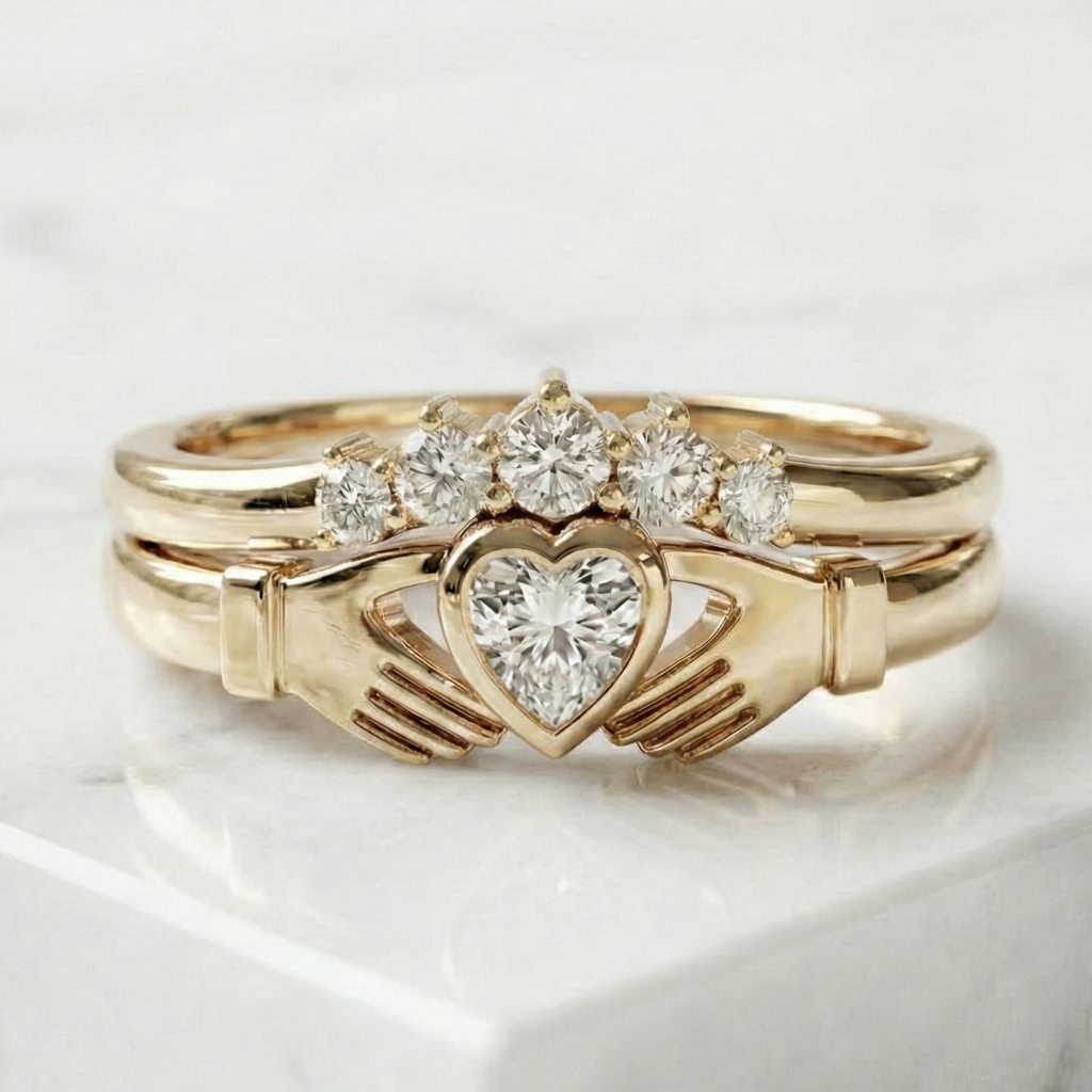 Diamond Claddagh ring