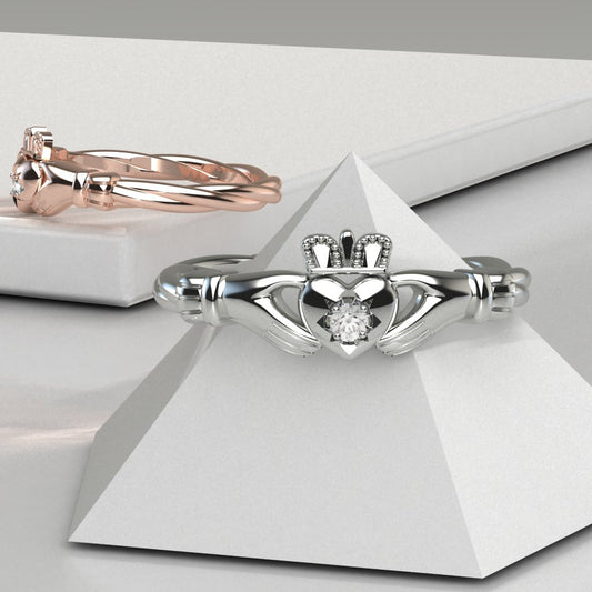 diamond claddagh ring