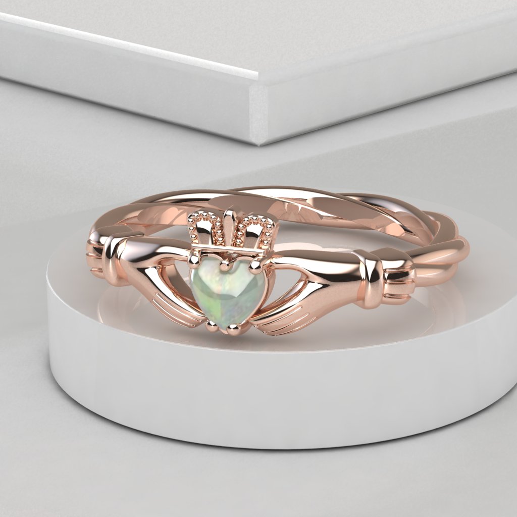 opal claddagh ring 