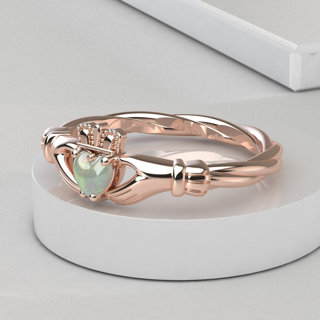 opal claddagh ring 