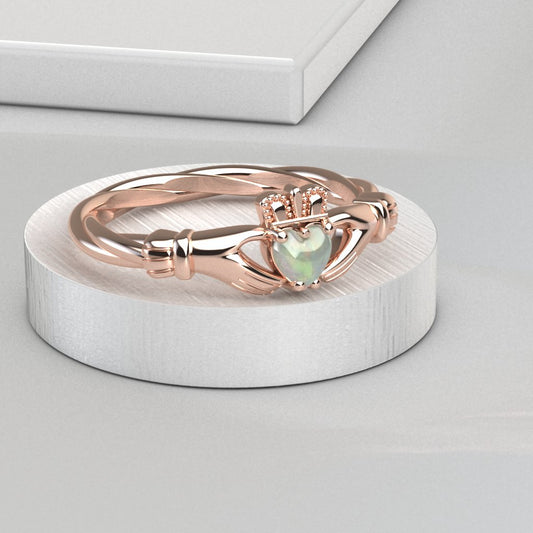 opal claddagh ring 