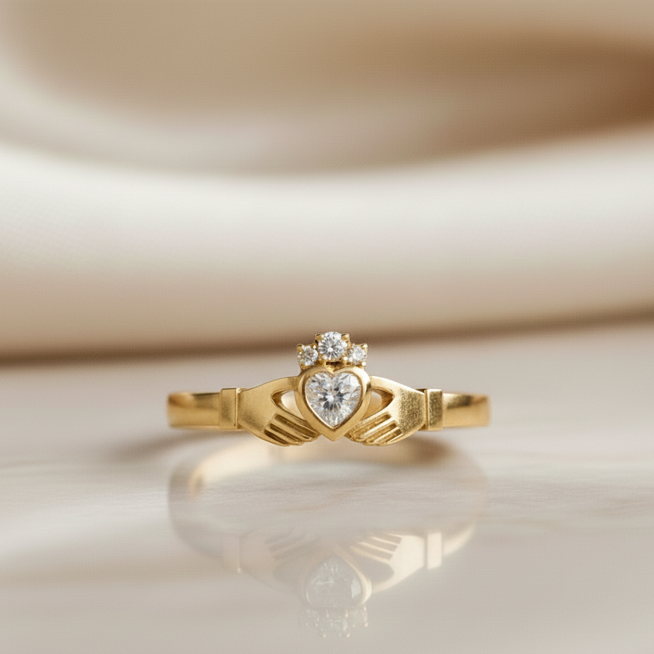 diamond claddagh ring 