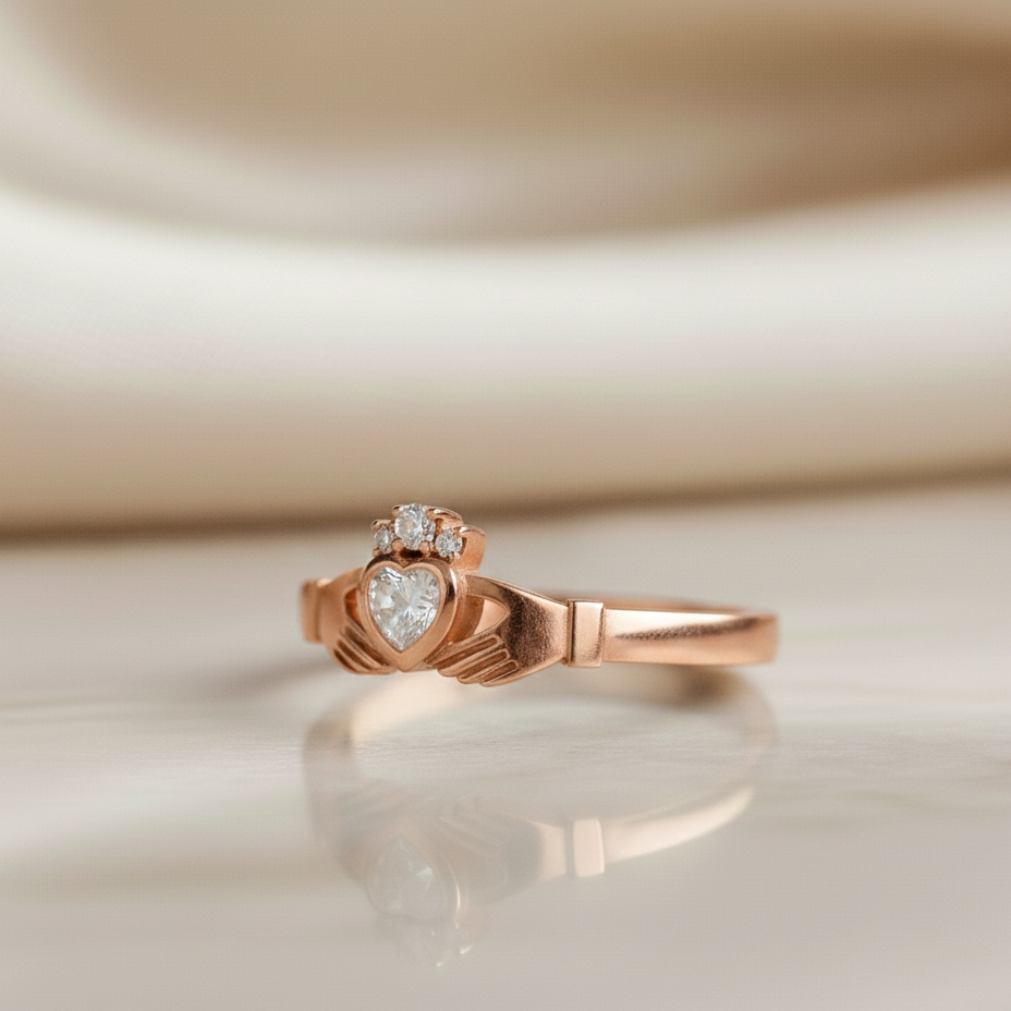 diamond claddagh ring 