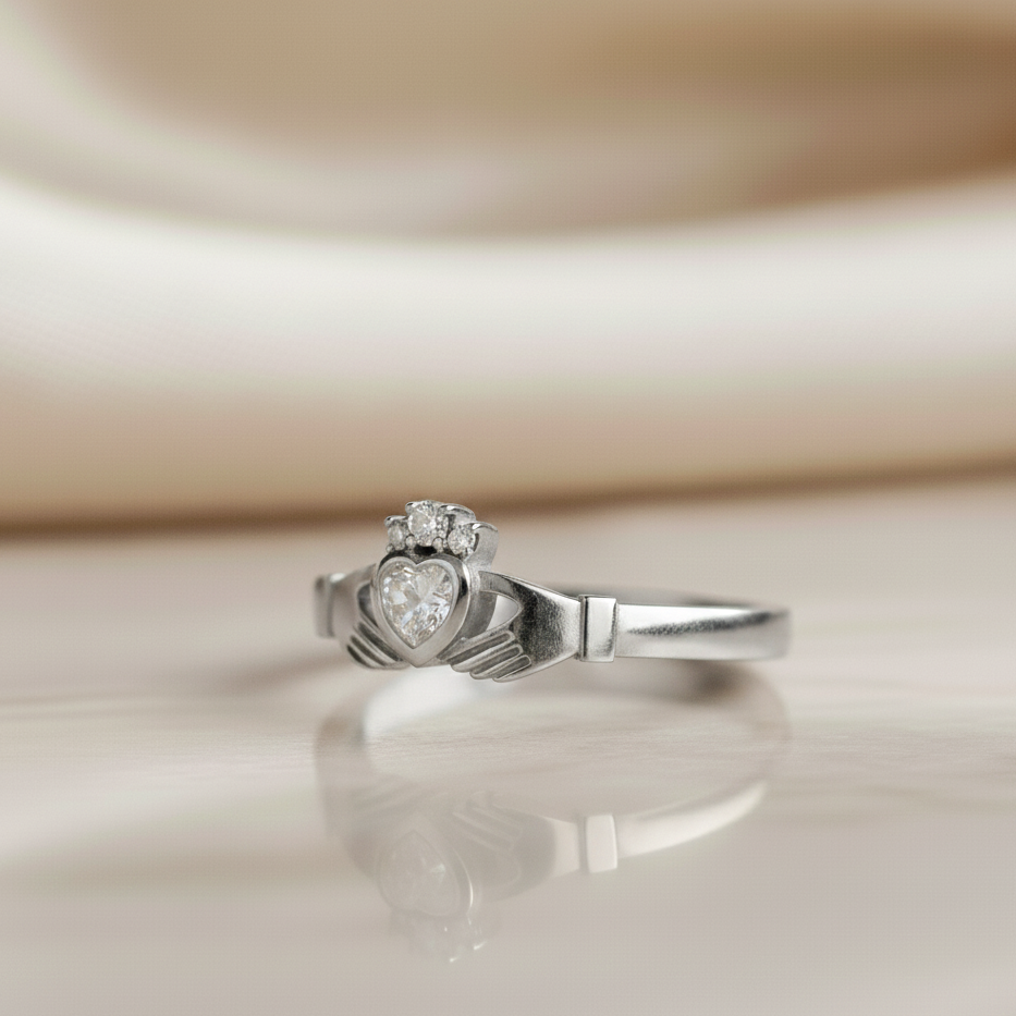 diamond claddagh ring 
