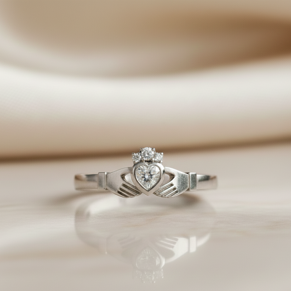 diamond claddagh ring 