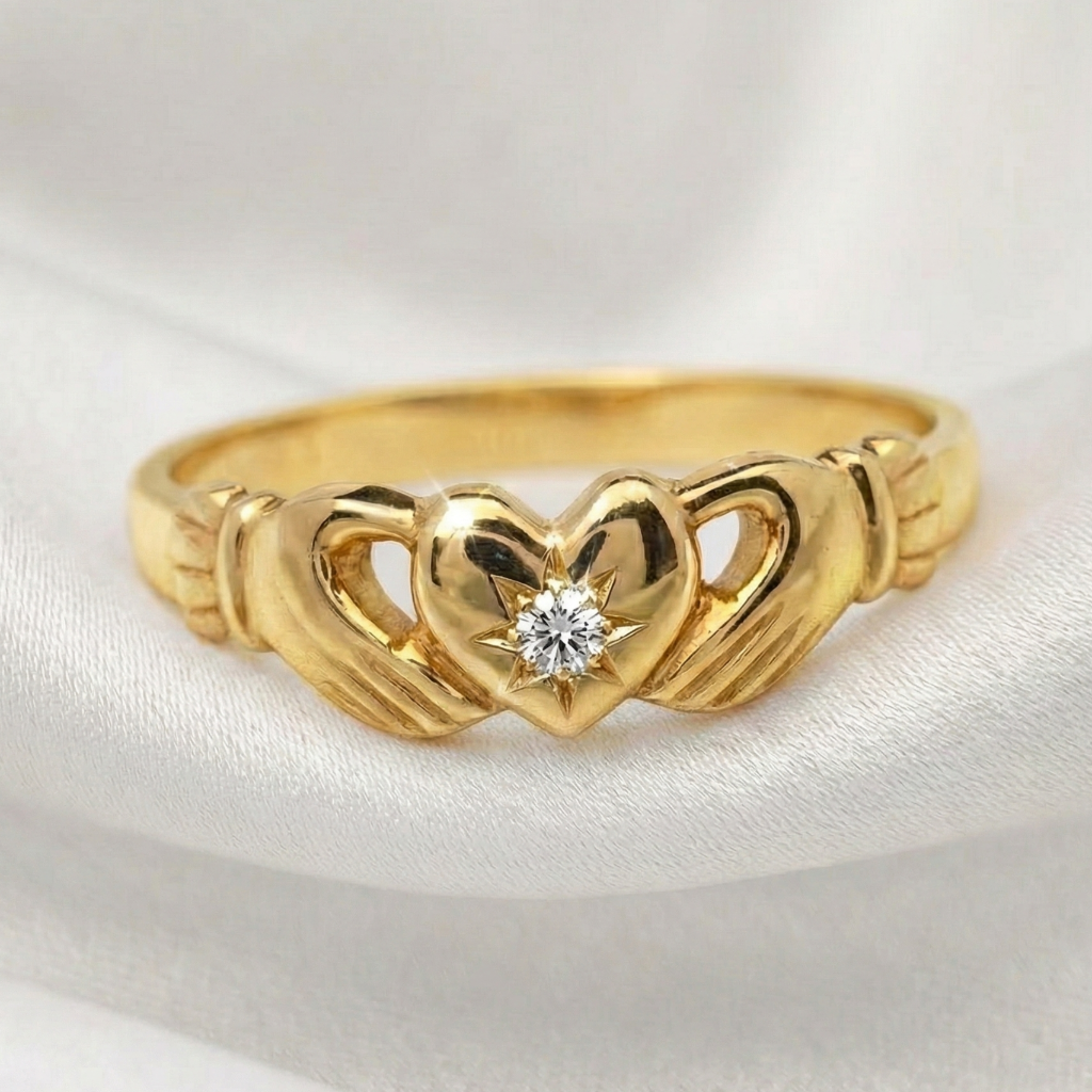 claddagh ring no crown gold