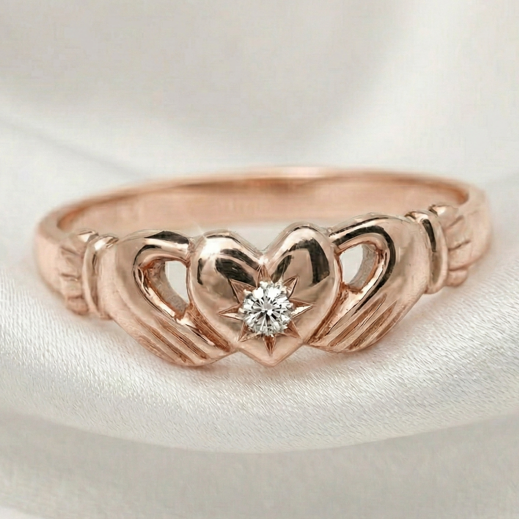 claddagh ring no crown rose gold