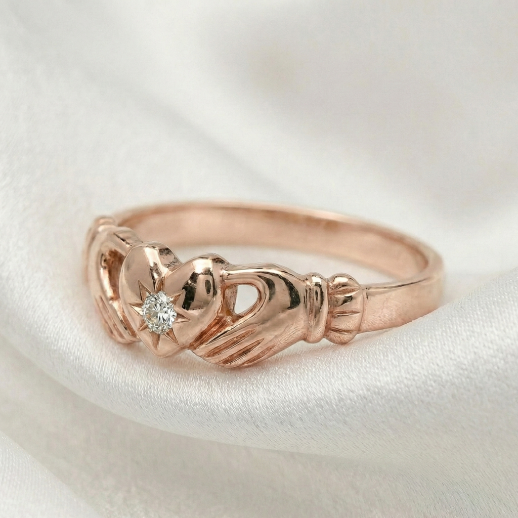 claddagh ring no crown rose gold