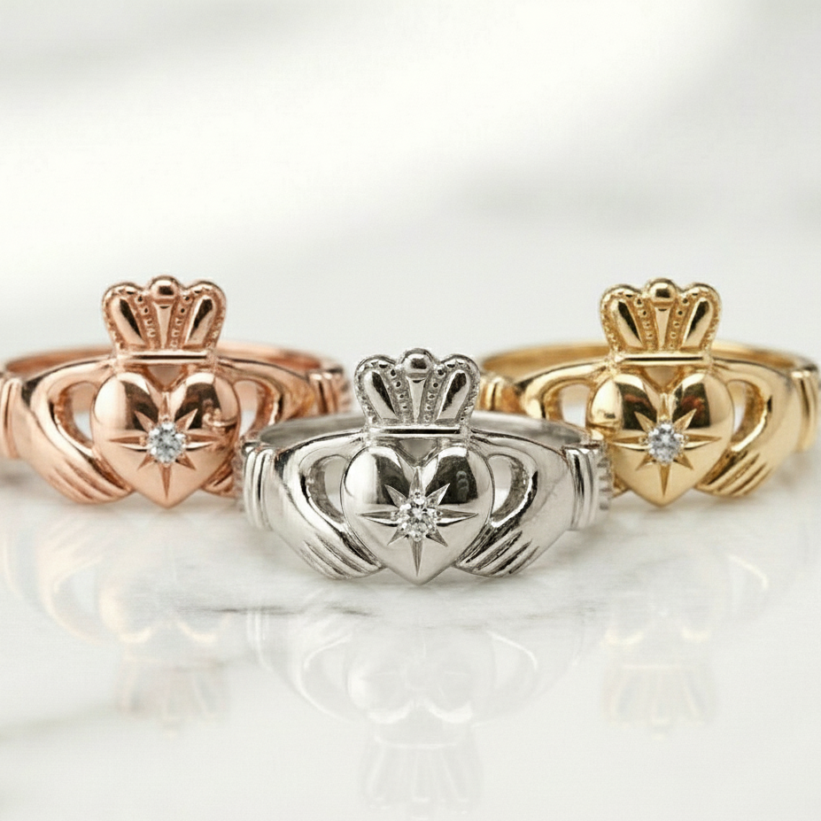 claddagh rings diamond