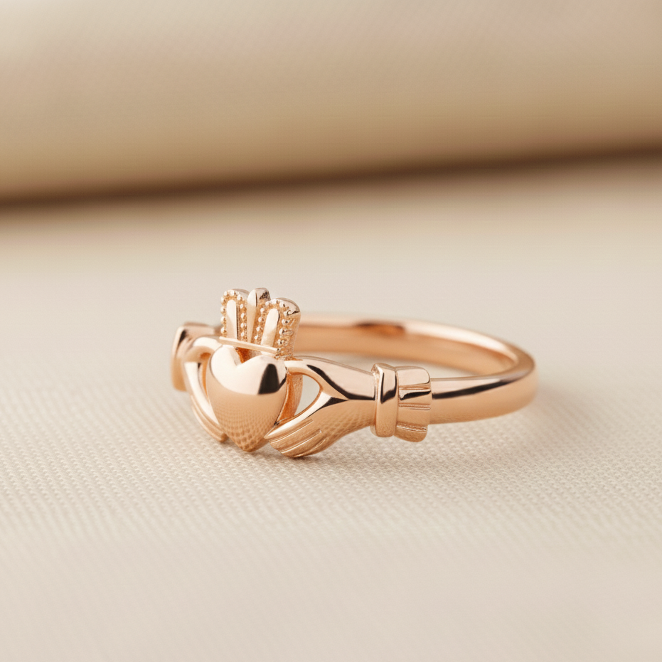 claddagh ring rose gold 