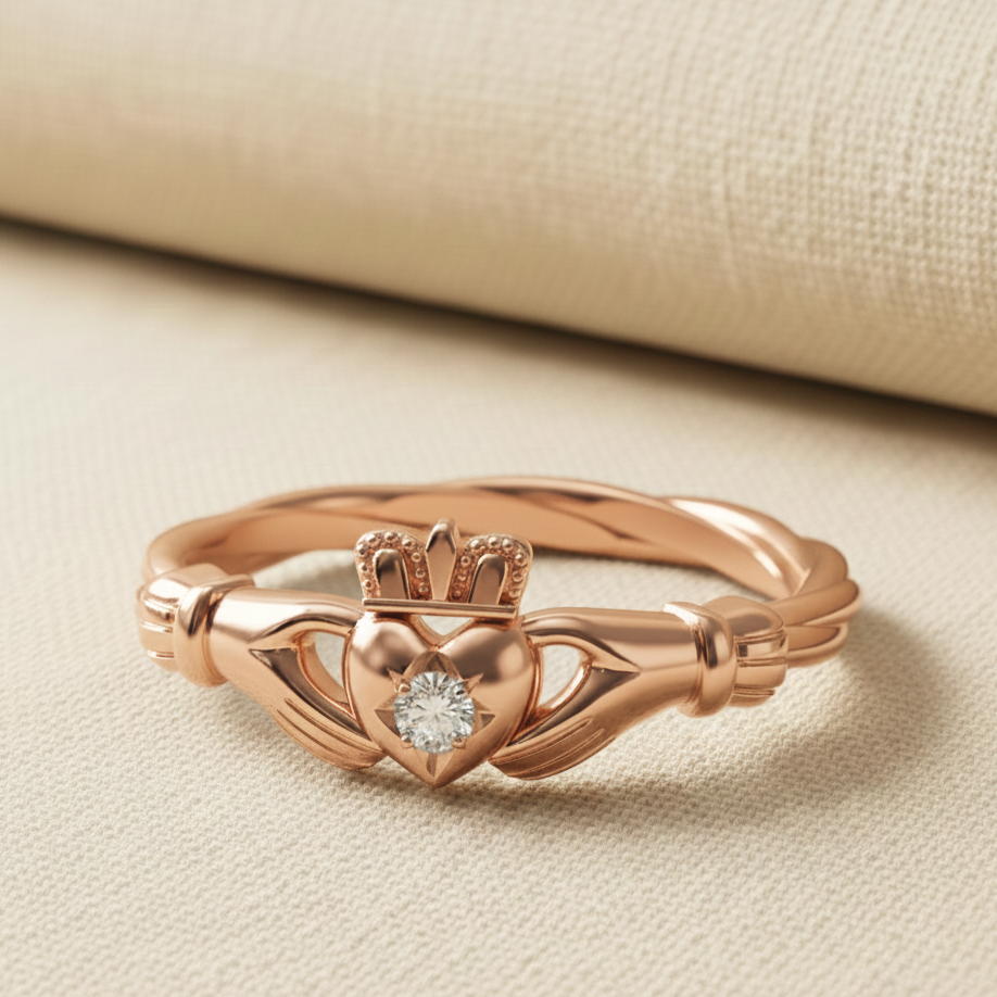 claddagh ring rose gold 