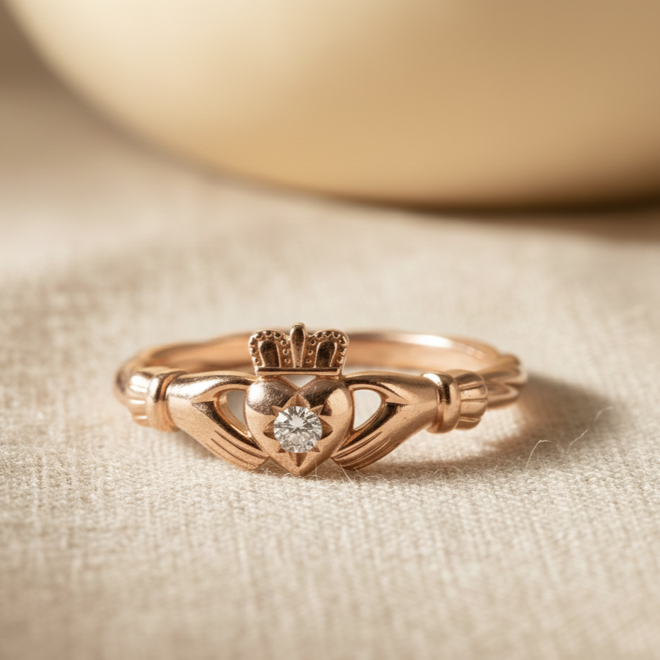 claddagh ring rose gold
