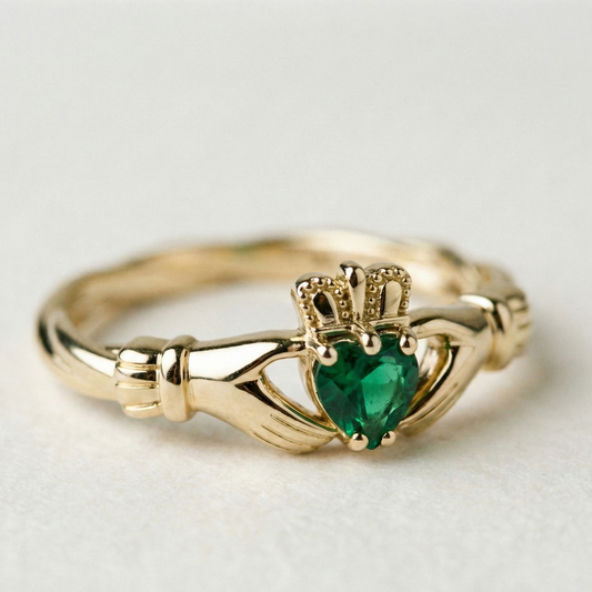claddagh ring emerald