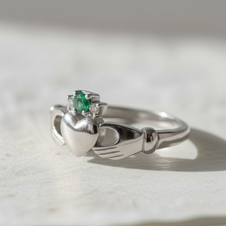 claddagh ring emerald 