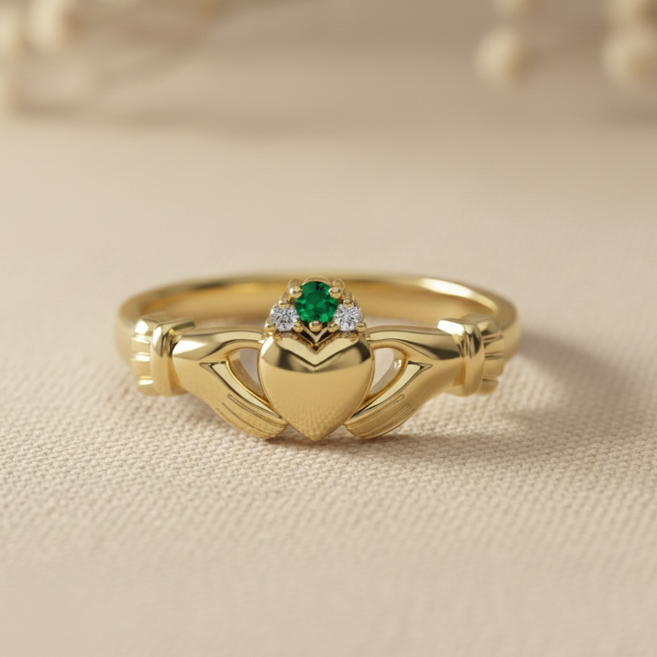 claddagh ring emerald 