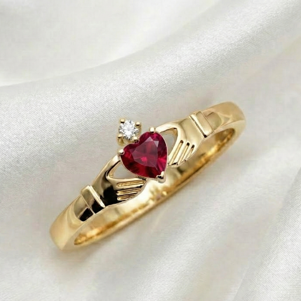 ruby claddagh ring