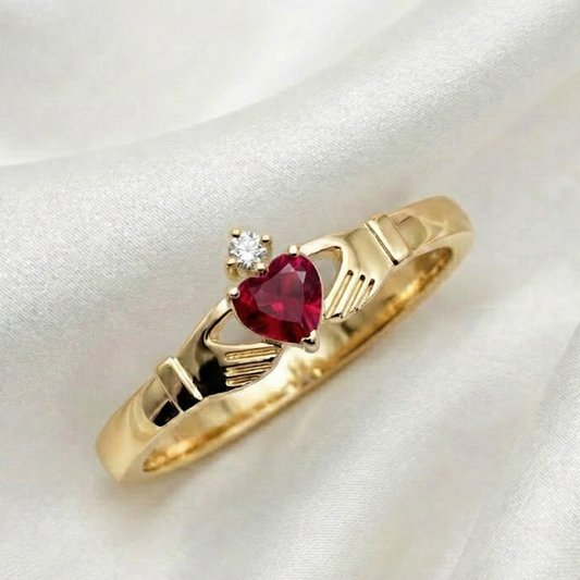 ruby claddagh ring