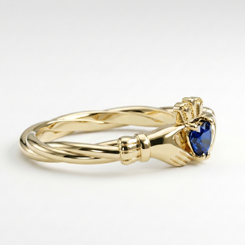 claddagh ring sapphire gold