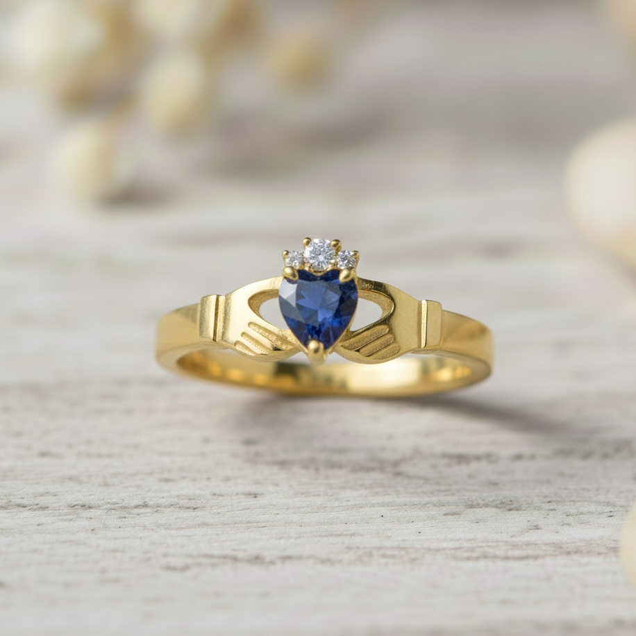 claddagh ring sapphire 