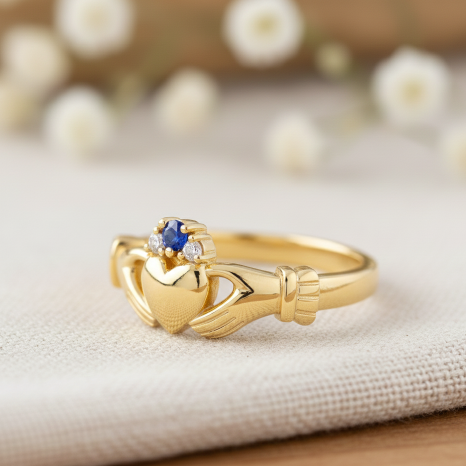 claddagh ring sapphire
