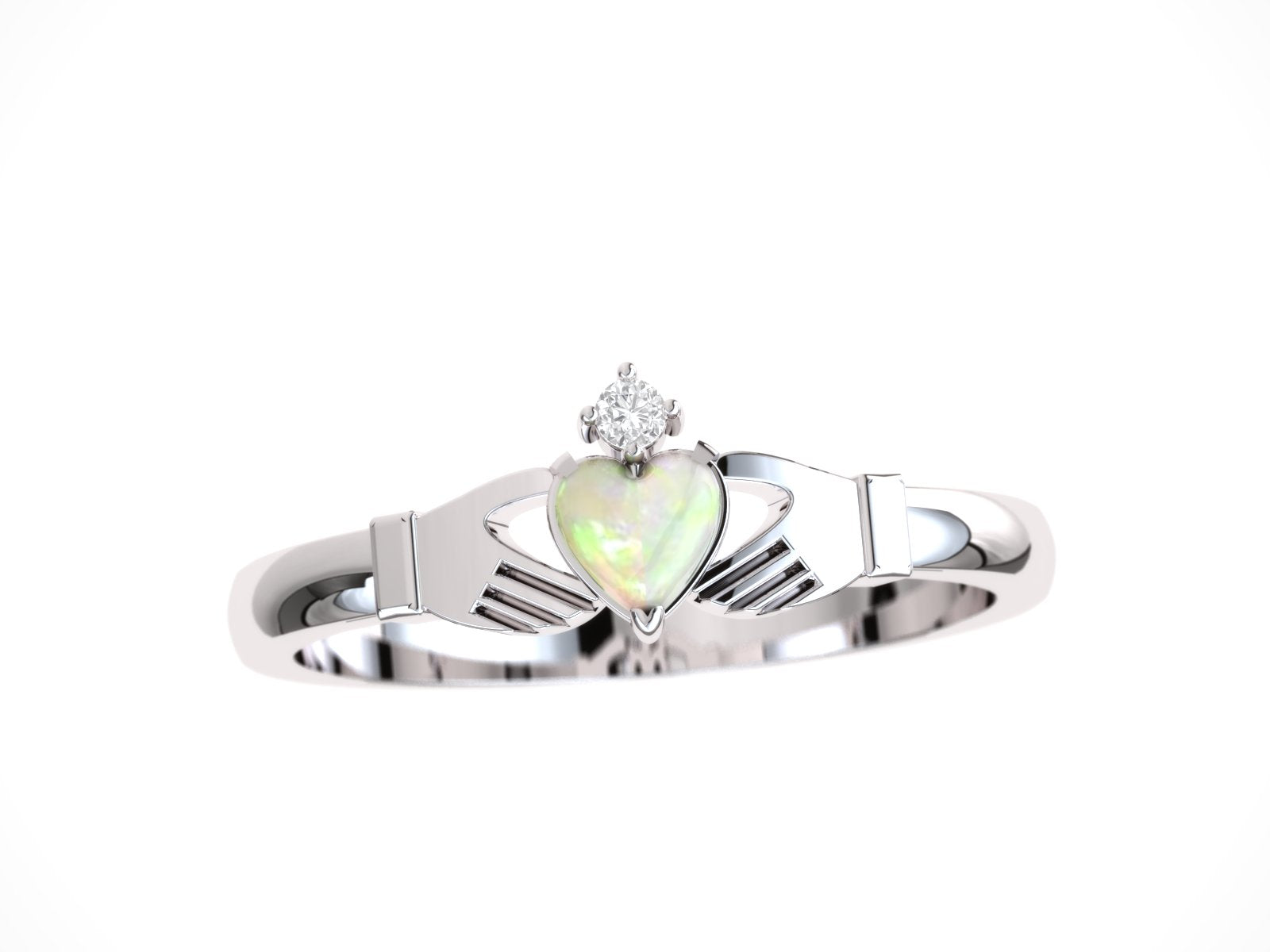 opal claddagh ring 