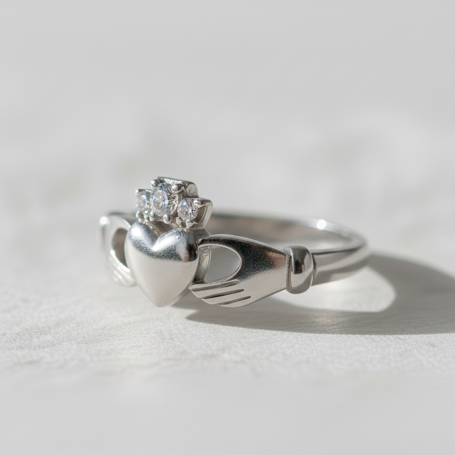 diamond claddagh ring
