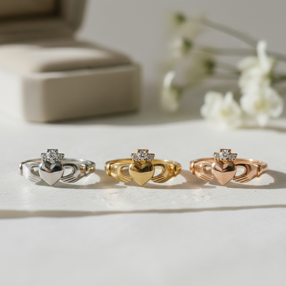 diamond claddagh rings