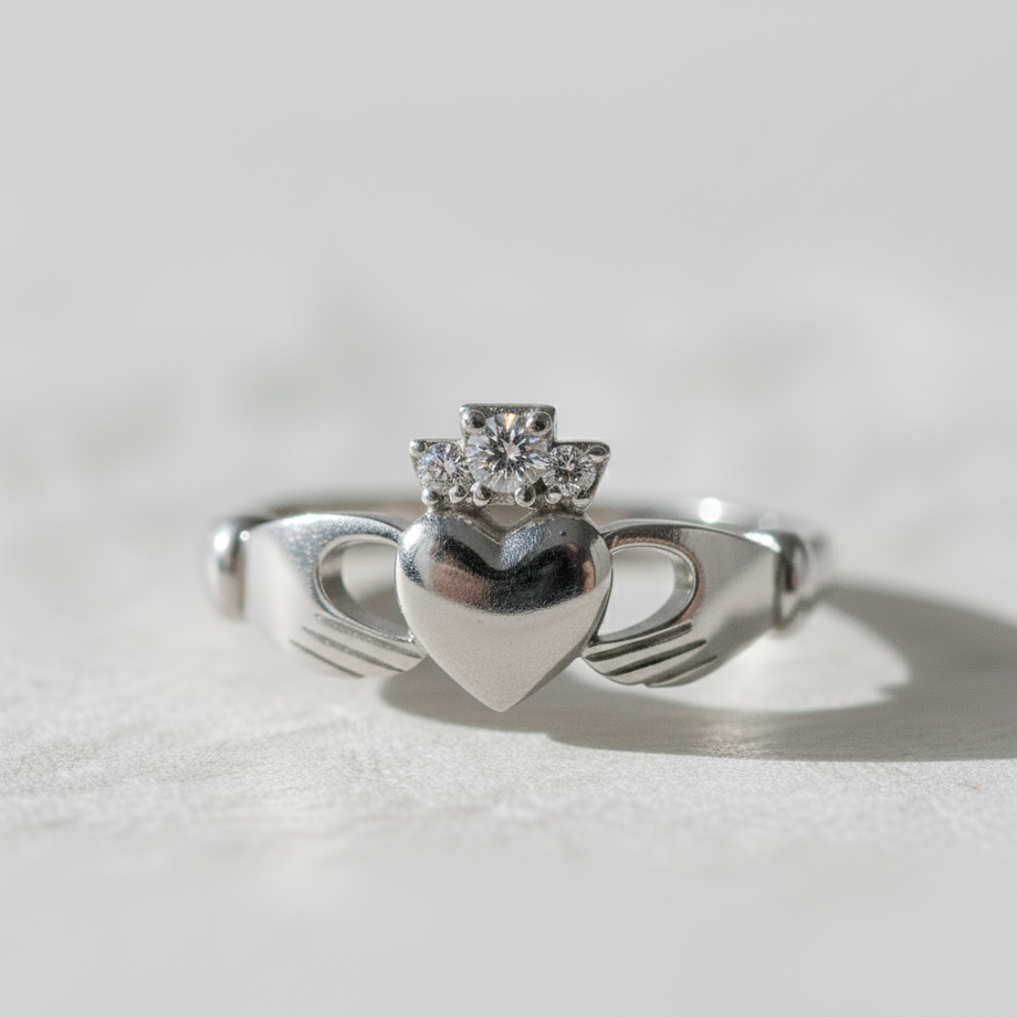diamond claddagh ring