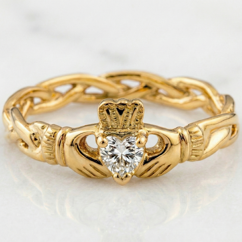 diamond cladagh ring