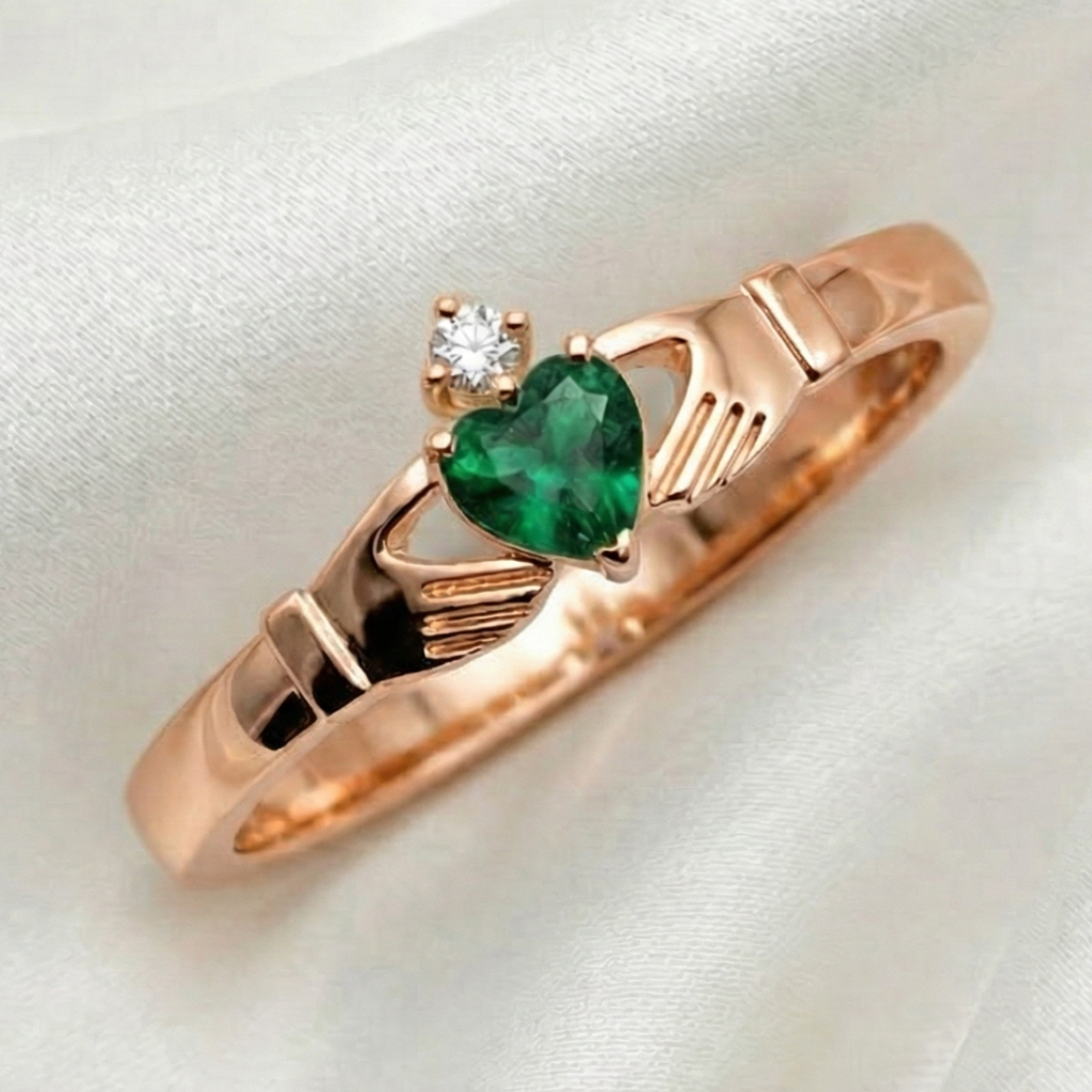 emerald claddagh ring 
