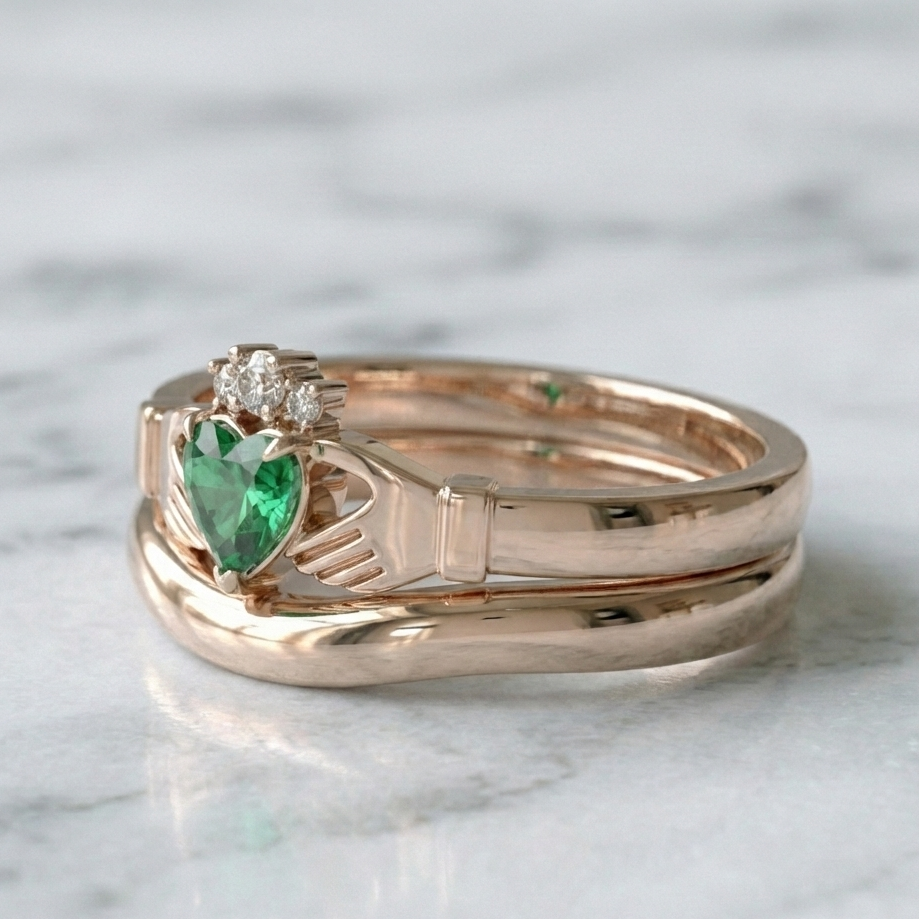 emerald claddagh ring