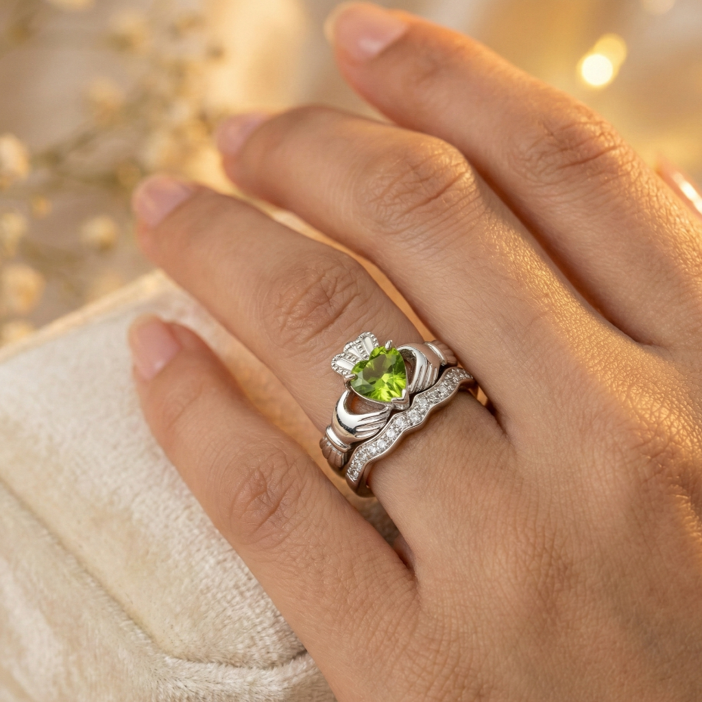 peridot claddagh ring 