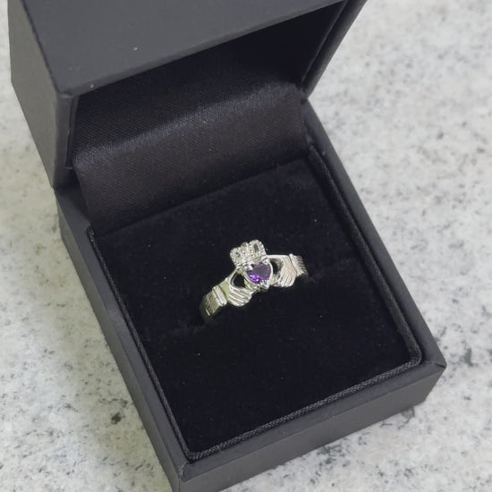 Amethyst Irish Claddagh ring. 