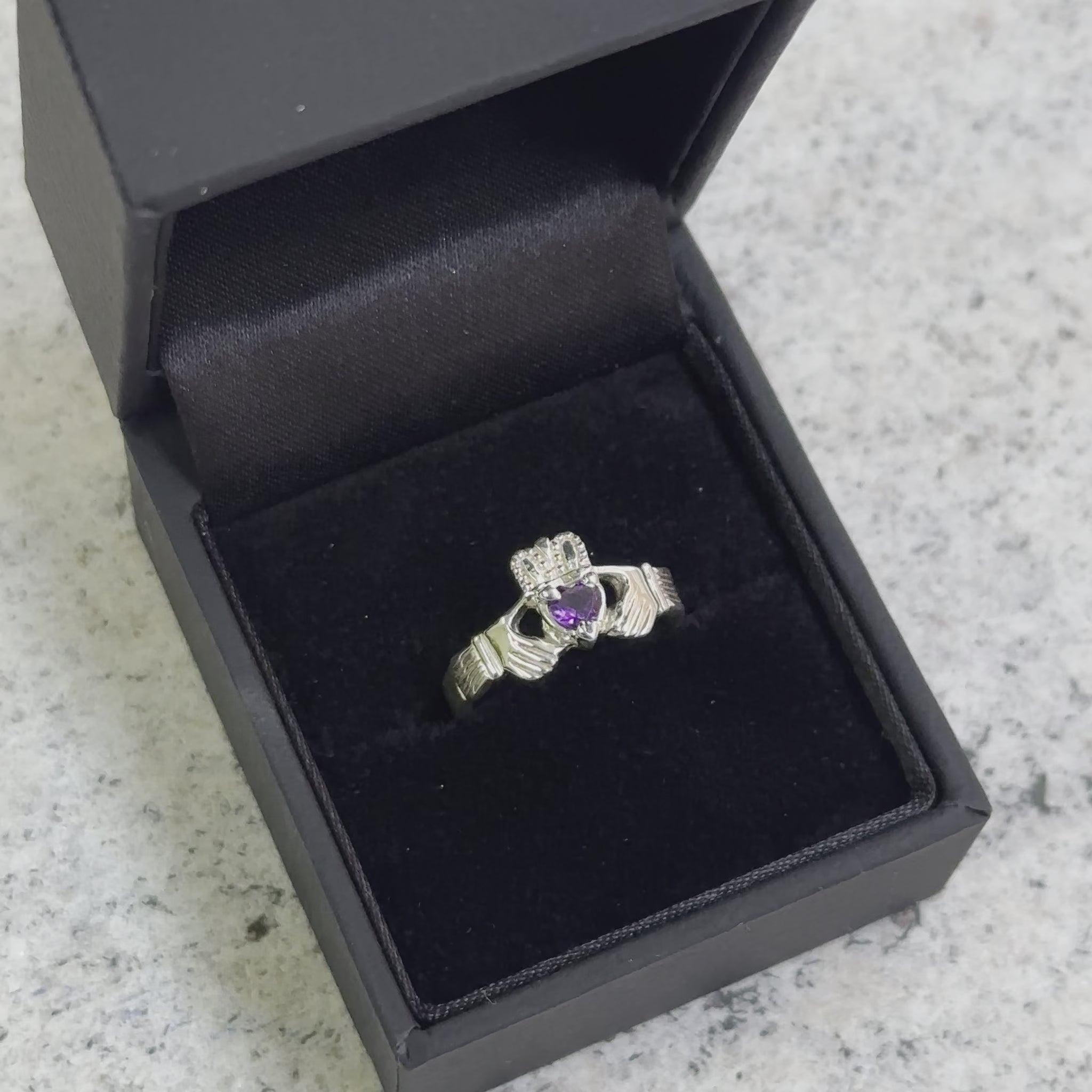 Amethyst Irish Claddagh ring. 