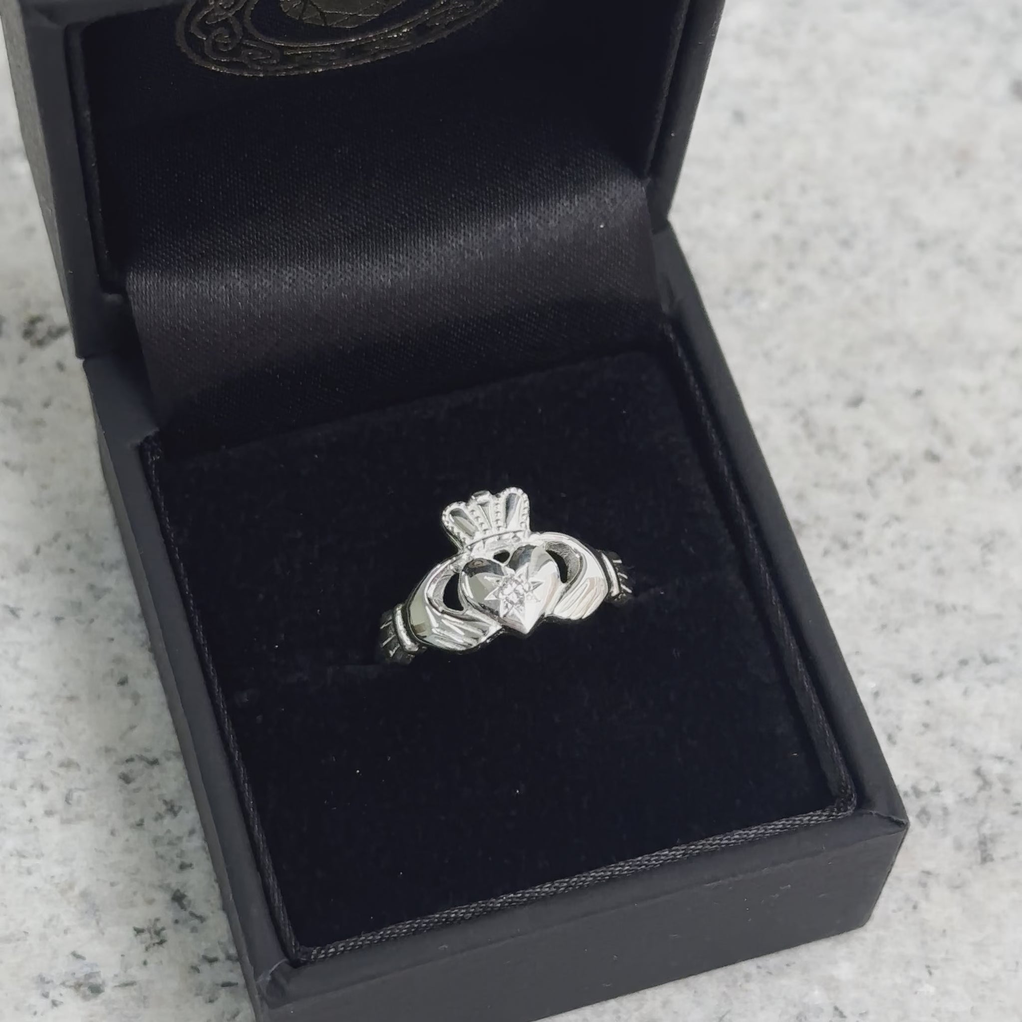 Diamond Claddagh ring